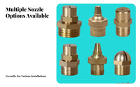 Water Curtain Nozzle Fine Mist Brass Misting Nozzle Easy to Install Aerosolizing Sprinkler Head for Dust Suppression, Cooling, Landscaping