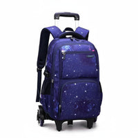 Stair Climbing Academic Pack Waterproof Rolling School Backpack Breathable Shoulder Straps Wheeled Bookbag for Travel