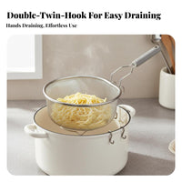 Pasta Boiling Basket High Temperature Resistant Pasta Strainer Basket Mesh Food Colander Pot-Hanging Hangers for Restaurant