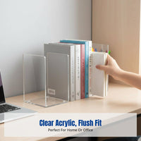 Acrylic Bookend, Transparent Divider Shelf, Student Study Stand, Minimalist L-Shaped Organizer