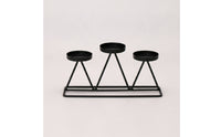 3-Cup Candle Holder Geometric Candle Holder with 3 Cups Metal Candelabra Modern Rectangular for Event Planners