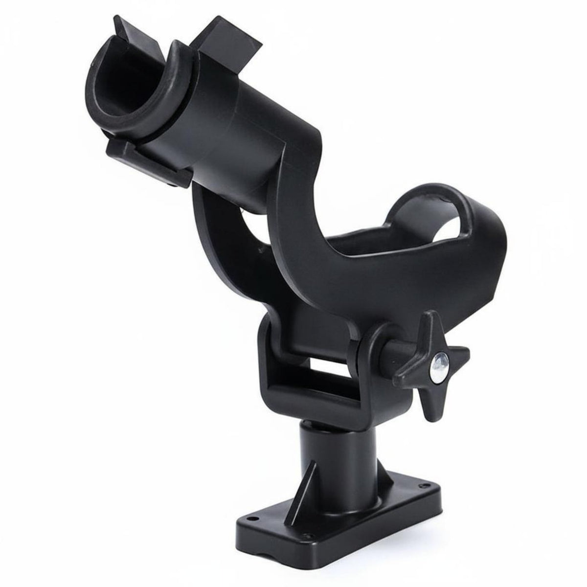 2 in 1 Slanted Insert Rod Holder Sturdy Plastic Rotating Fishing Rod Holder 360 Degree Rotation Pole Cradle Secure Mount