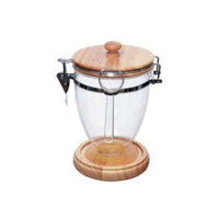 Countertop Canister with Clamp Lid Sealed Clamp-Lid Jar Transparent Clear Canister Round for Kitchen