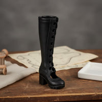 Cutout High Heel Boots 1/6 Scale Long Boots PU Leather for Collection