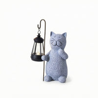 Cat-Themed Garden Statue Cat Figurine Cute Garden Ornament for Lawn