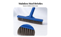 Metal Bristles Pool Cleaning Brush Hanging Hole Pool Brush Raised Handle Side Braces