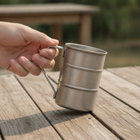 Matte Stainless Steel Coffee Mug with Handle Distressed Stainless Steel Coffee Cup with Handle Unbreakable Mugs Portable for Picnics