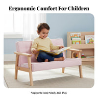 Solid Wood Frame Padded Toddler Chair Youngster-Sized Miniature Tufted Armchair Soft and Comfortable youngsters' Sofa Ergonomic Design for Preschoolers, Babies 12 months+, Kindergarten, Reading Corner, Photography Studio, Playroom