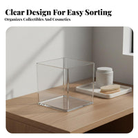 Transparent Box with Hinged Lid Multipurpose Clear Acrylic Box Acrylic Storage Container Contaminant-Barrier Proof Square
