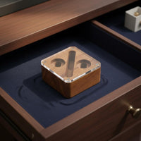 Business Design Wooden Display Box Gift Packaging Cufflink and Tie Clip Box Clear Lid Jewelry Case for Formal Events