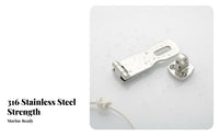 316 Stainless Steel Safety Hasp Saltwater Grade Hasp Latch Security Hardware Rustproof Mirror Polished Finish