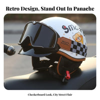 Retro Half Helmet 3C Certified Electric Bike Helmet All Seasons Use Impact-Resistant Headwear for Summer Riding, City Commuting