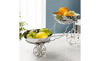 Hammered Fruit Bowl Stand Stainless Steel Metal Fruit Display Stand Large Capacity Servingware Set for Restaurant, Banquet, Buffet, Party