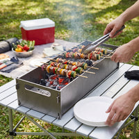 Portable Folding Charcoal BBQ Grill with Ash Catcher for Outdoor Camping