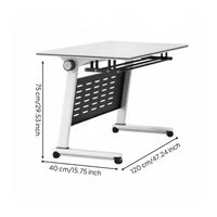 Mobile Training Desk Modular Design Folding Fold-over Table Space-Saving Fold-over Training Table for Classrooms, Workplaces