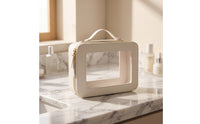 Clear Toiletry Bag with Zipper Transparent Toiletry Bag with Clear Window Structured for Passengers, Lavatory Vanity