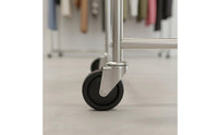 With Wheels Freestanding Clothes Hanging Easy to Move Rolling Clothes Rack Heavy Duty Stainless Steel Clothing Rack Minimalist Design for Bedroom