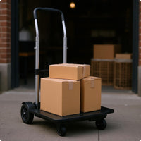 Folding Trolley Cart Compact Four Wheel Trolley Transport Gear Includes Ropes for Moving Luggage