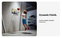 Punch-No-Drill Installation Foldable Basketball Hoop Easy to Install Wall-Mounted Basketball Set Quiet Play Shatterproof Backboard for Toddlers, Students, Bedroom, Playroom, Living Room, Office