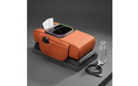 Multi-Functional Design Console Organizer with Cup Holder and Tissue Box Fast Charging Multifunctional Armrest Storage Box Anti-Slip Construction Armrest Pad with Tissue Holder Elbow Support for Daily Commute