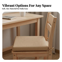 Breathable Cotton Linen Seat Cushion Thickened Padding Chair Cushion with Ties Non-Slip for Homeowners, Adults, Dormitory, Restaurant, Patio