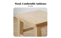 Full Wood Construction Round Wooden Stool Minimalist Design Footrest adaptable Low Seat small-sized Size for Children, young children, Living Room, Bedroom, Playroom, Entryway