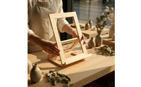 Wooden Desktop Easel Lightweight Small Tabletop Easel Space Saving Display Stand for Artists, Cafe Owners