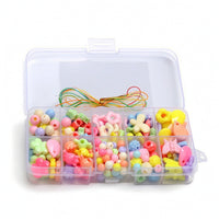 Colorful Bead Kit with Case Acrylic Jewelry Making Kit with Beads Elastic DIY Bead Set Allcomplete for Classrooms