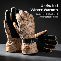 Waterproof Ski Gloves with Touchscreen for Men, Winter for Hiking, Windproof One Size