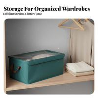 Houndstooth Storage Box Space-Saving Foldable Textile Clothes Bin Stackable Wardrobe Organizer Versatile for Bedroom, Nursery