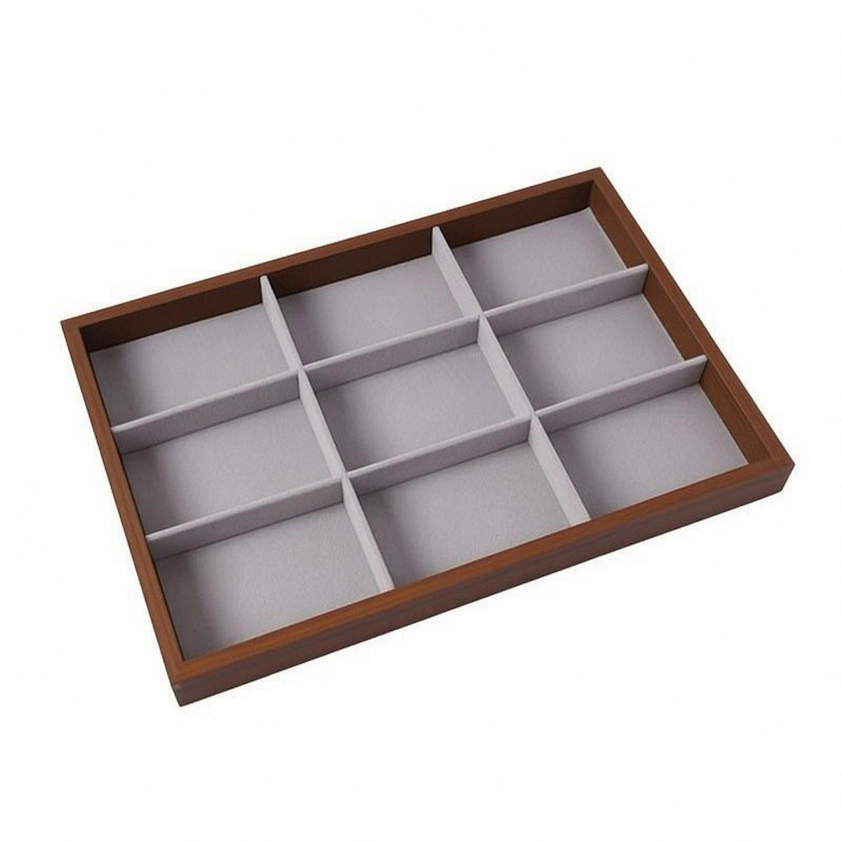Wooden Jewelry Organizer Walnut-Colored Wooden Jewelry Tray