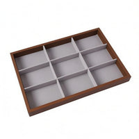 Wooden Jewelry Organizer Walnut-Colored Wooden Jewelry Tray