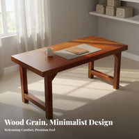 Solid Wood Desk Spacious Workspace Solid Wood Computer Table Sturdy and Wooden Computer Table for Remote Workers, Professionals, Bedroom