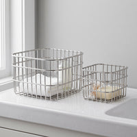 Iron Art Countertop Storage Basket for Toothbrushes, Toothpaste, Cosmetics, and Sundries
