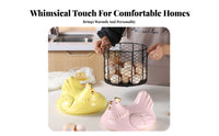 Large Capacity Ceramic Hen Storage Container Multi-Functional Ceramic Hen Egg Holder Country Design