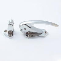 Chrome-Finished Latch Lock with Strike Block Metal Keyed Entry Door Latch Lockable Adjustable Deadlatch Easy to Install for Cabinets