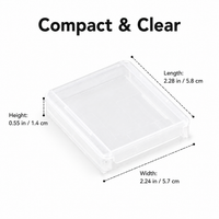 Clear Synthetic Material Craft Storage for Beads, Stackable Small Containers with Hinged Lid, Portable Office Desk Organizer for Buttons, 100ml
