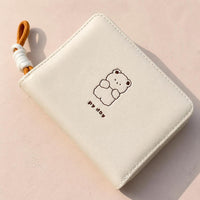 Korean Style Cute Fresh Foldable Short Wallet for Women, Large Capacity Multi-Card Holder Coin Purse