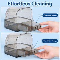 Parrot Bath, Parrot Shower for Cage, Avian Bathtub with Removable Tray, Water-Resistant Enclosed Design, Easy to Clean Pet Bathtub