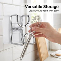 Bedroom Closet Metal Hanging Rack with Rotating Storage Hook for Students, Vintage Style Iron Organizer with No-Drill Installation