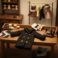 Detailed Craftsmanship OB11 Doll Overcoat Coat Double-Breasted Design BJD Doll Coat Handmade Toy Accessory Collectible for Hobbyists, Display