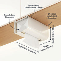Cabinet Hanging Organizer for Under Storage, Nordic Style Paper Towel Holder No Drill for Students, Kitchen Roll