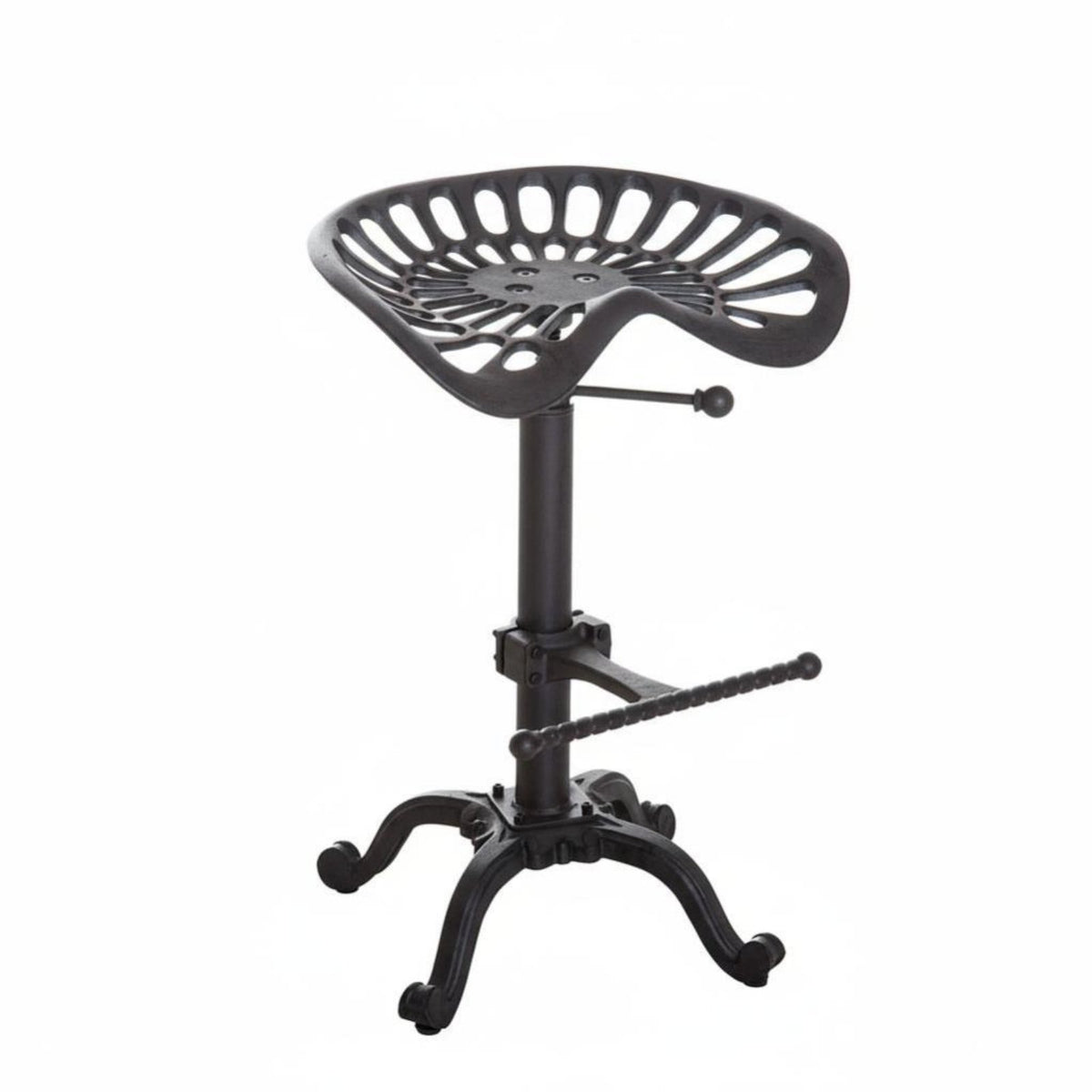 mechanical design Adjustable Saddle Stool Vintage Design Backless Saddle Stool rotating Function Counter Chair With Footrest for Bar Owners, Homeowners, Adults, Coffee Shop, Restaurant, Kitchen, Dining Room