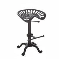 mechanical design Adjustable Saddle Stool Vintage Design Backless Saddle Stool rotating Function Counter Chair With Footrest for Bar Owners, Homeowners, Adults, Coffee Shop, Restaurant, Kitchen, Dining Room