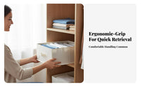 Lidded textile Drawer Space-Saving Home Organization Built-in Handles for Bedroom