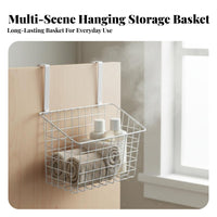 No Installation Required over the Door Basket Easy to Install Cabinet Door Storage Rack Space Saving for Renters, Kitchen, Bathroom, Bedroom