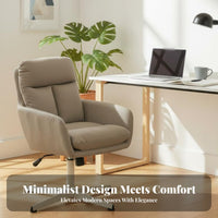 360-Degree rotate Height-Adjustable wheeled Chair Space-Saving Design Office Seating Ergonomic supportrest Desk Seat effortless Rolling Casters for Students, Home Workers, Teens, Bedroom, Small Apartments, Study Room, Vanity Area