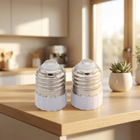 Ceramic Housing E27 to MR16 Adapter for LED Bulb, Heat Resistant up to 80°C with Rated Current 3A, White E27 to GU5.3 Adapter, 40mm x 28mm