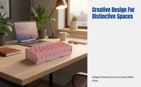 Wooden Business Card Holder, Creative Multitier Organizer, Geometric Desk Storage Box for Office, Home, Bank Card, IC Card