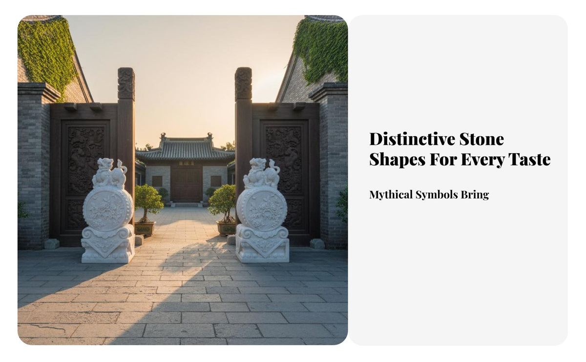2 Pieces Chinese Protector Lion Statue Detailed Carving Chinese Protector Lions Traditional Elegance Antique Elegant Gate Pier for Courtyard, Garden